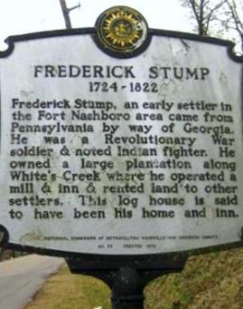 Frederick Stump Historical Marker Nashville, TN